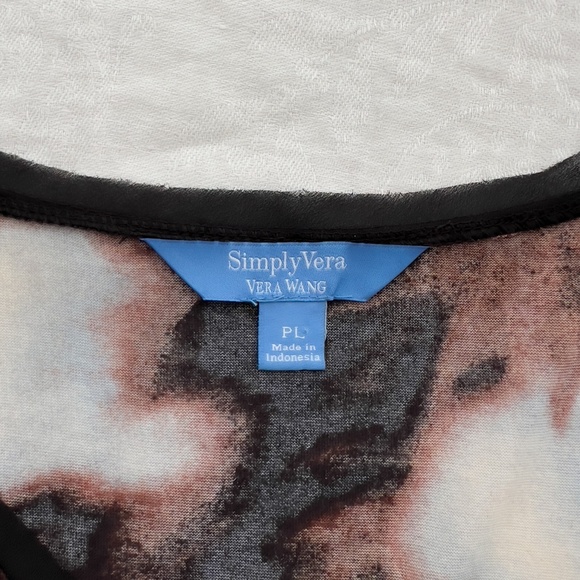 Black Floral Tunic Top - Semi Sheer Frayed - Size Large - Artsy Dark Floral - Picture 8 of 14